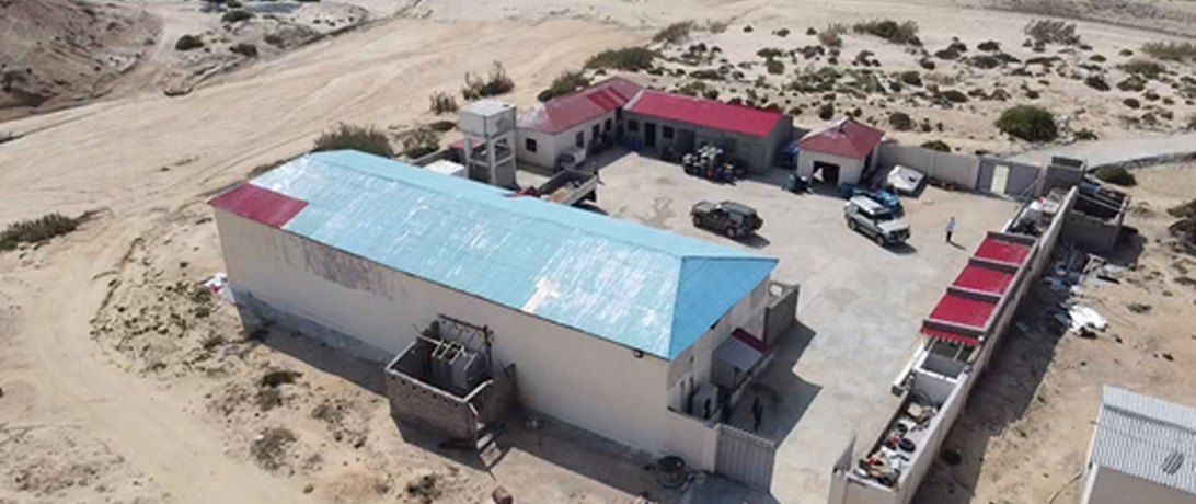 An overhead shot of the Hafun Fish and Processing Plant Hafun Fish and Processing Plant