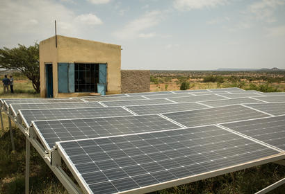 Solar panels at a Somali farm